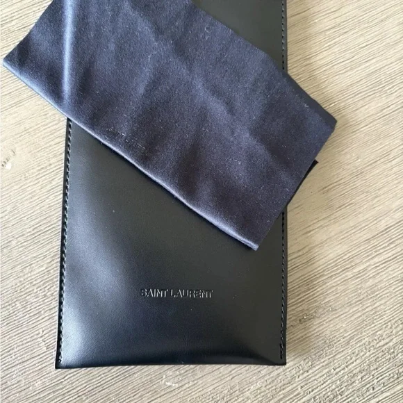 Saint Laurent Black Leather sunglasses case only - Picture 4 of 7